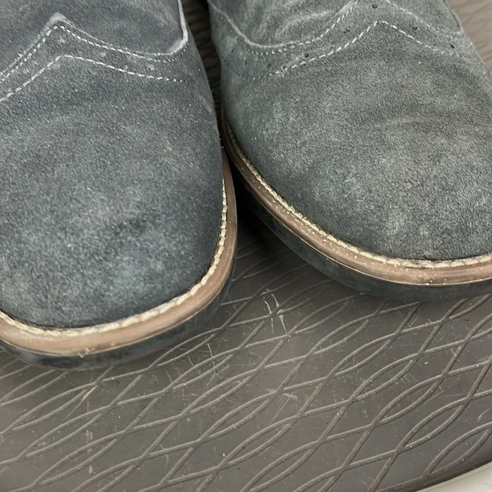 Bruno Marc Urban Suede Leather Lace Up Wingtip Dress Shoes Gray Size 15